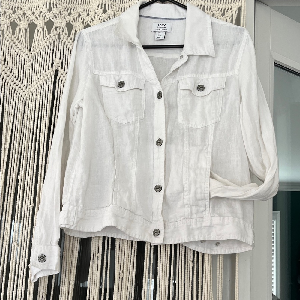 Jones New York White Linen Jacket